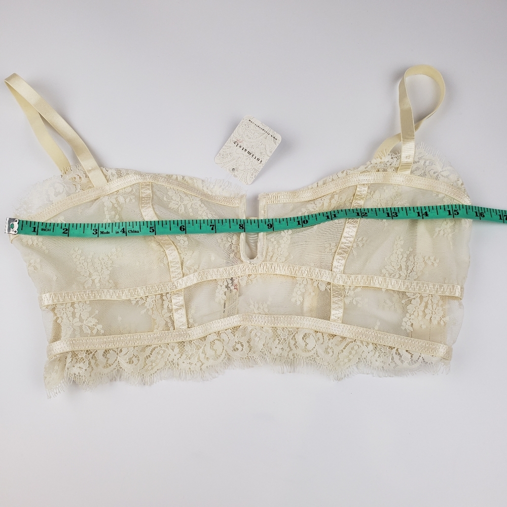 Free People NWT Layer in Floral Lace Bustier in Ivory Size Small Retail $48 - Picture 6 of 13